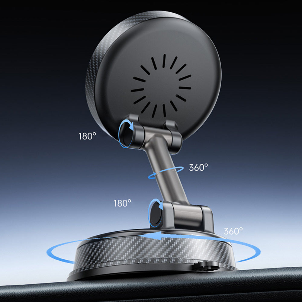 15W Car Charger Vacuum Suction Foldable Phone Mount for Dashboard