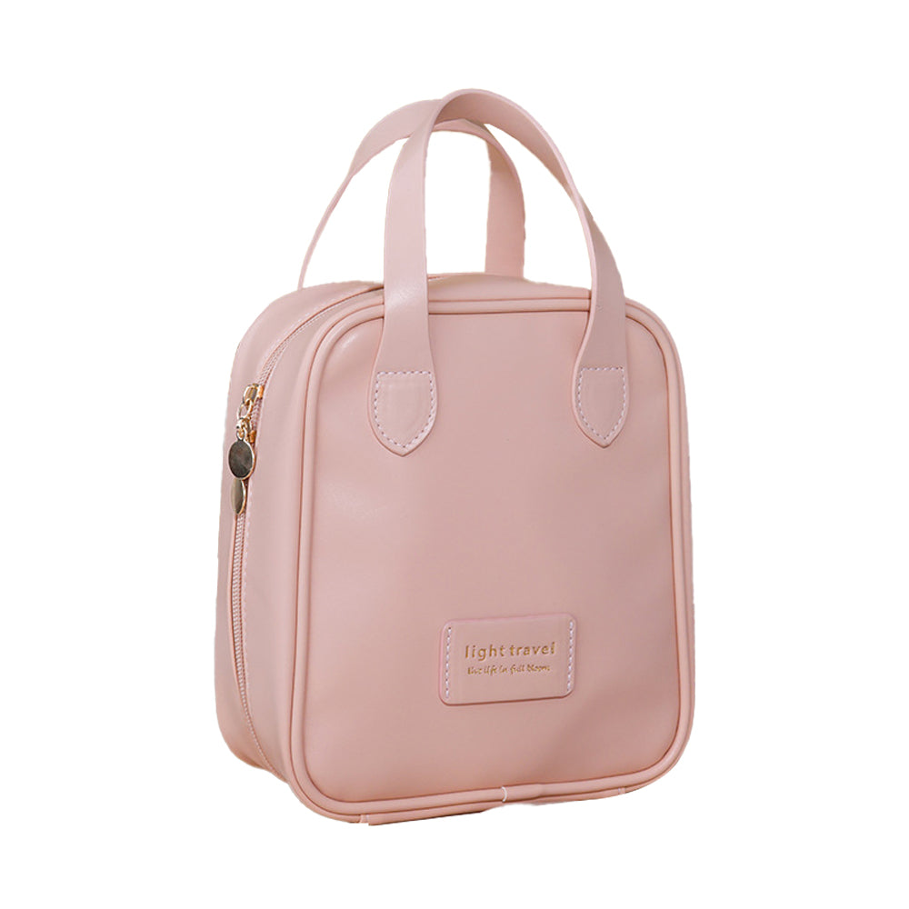 PU Leather Travel Cosmetic Bag with Handle