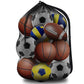 Mesh Sport Ball Bag Heavy Duty Extra Large Storage Bag With Adjustable Shoulder Strap