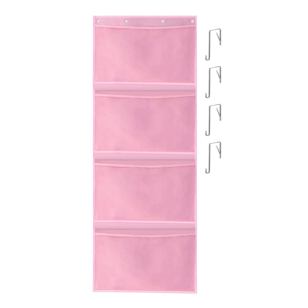 4-Layer Stuffed Animal Storage Hanging Mesh Bag Toy Organizer with Metal Hook