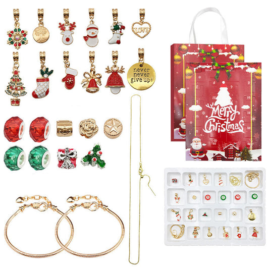 Christmas Advent Countdown Calendar Charm Bracelet Necklace Making Kit