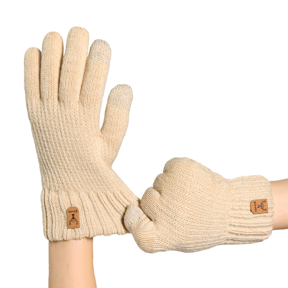 Full Finger Gloves Winter Touchscreen Plus Fleece Warm Gloves