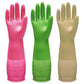 38cm Extra Long Rubber Gloves 3 Pack Heavy Duty Cleaning Gloves for Dishwashing
