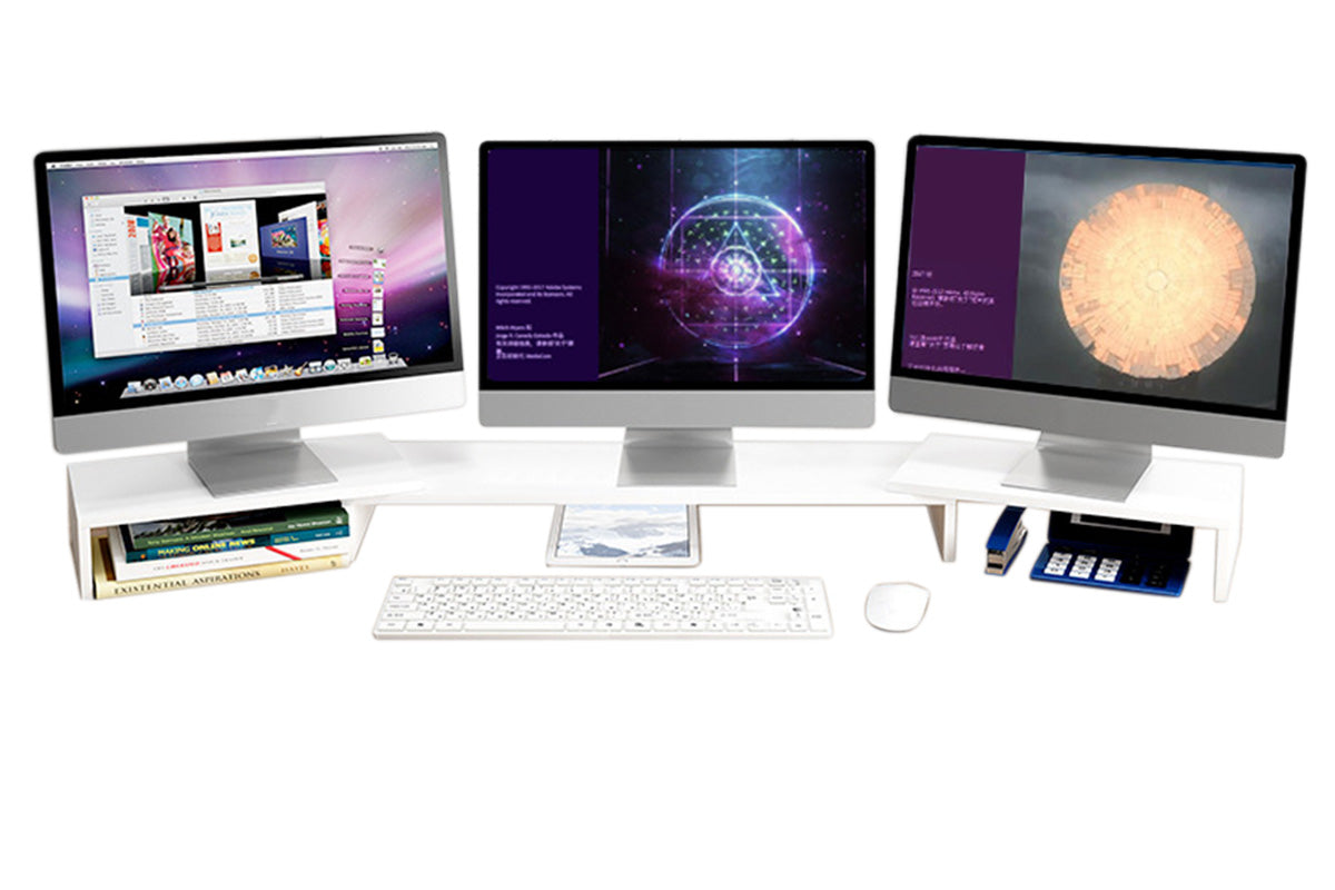 Dual Monitor Stand Riser Adjustable Computer Monitor Stand for Books iMac Laptop
