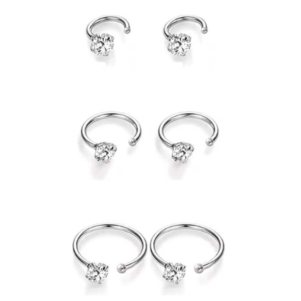 Half Hoop Earrings for Women Lightweight Sterling Silver Stud Earrings for Party Daily Life