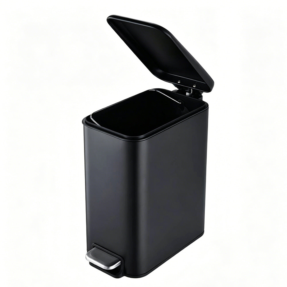 Slim Stainless Steel Pedal Trash Can 14cm Narrow Bathroom Waste Bin Soft Close Lid