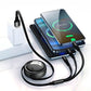 3 In 2 Retractable Multi Charging Cable Retracted USB C Cell Phone Charger