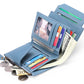 Genuine Leather Women's Wallet Short RFID Blocking Purse with Zipper