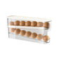 Auto Rolling Fridge Egg Organizer Space Saving Eggs Dispenser for Refrigerator Storage