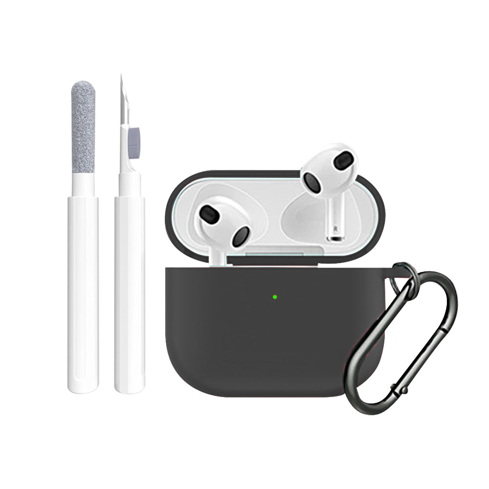 Silicone Case Cover Compatible with AirPods 3rd Generation with Cleaner kit  and Keychain
