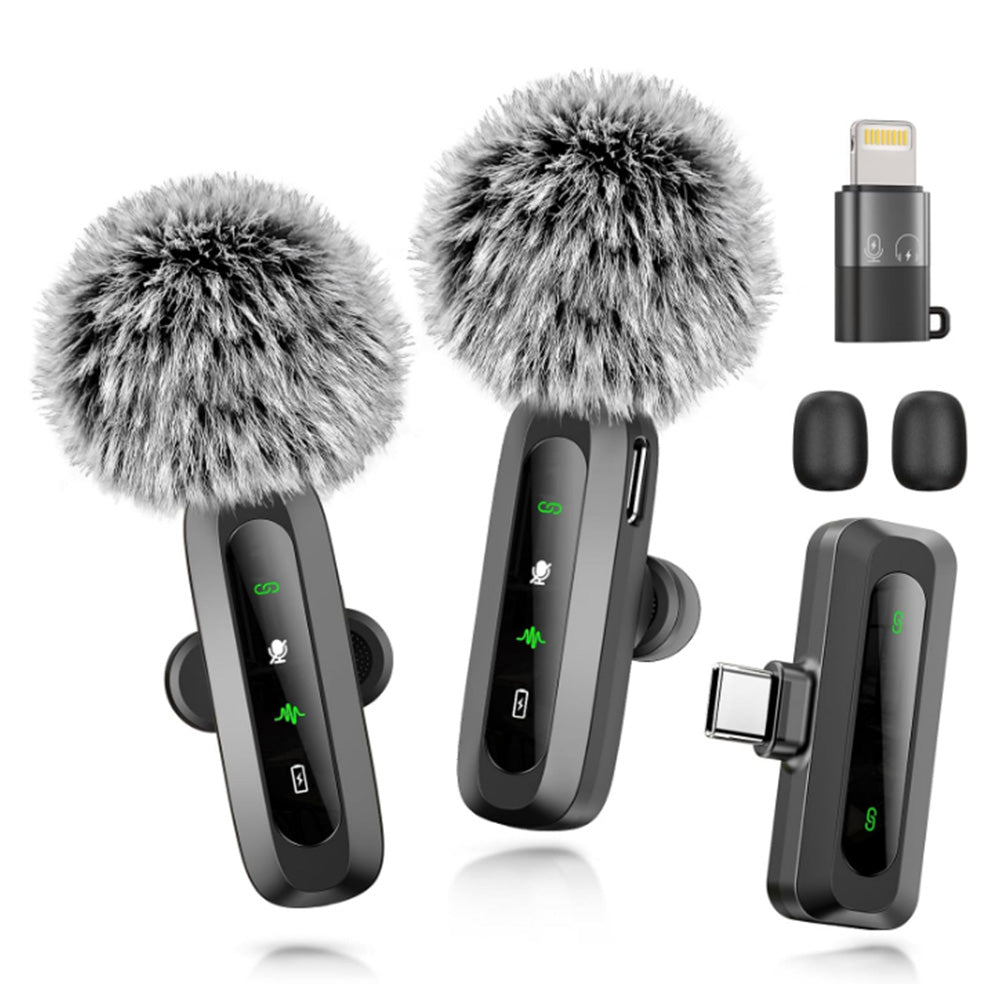 Lavalier Microphone Wireless Mini Mic for Android Apple Phone Tablet PC Video Recording
