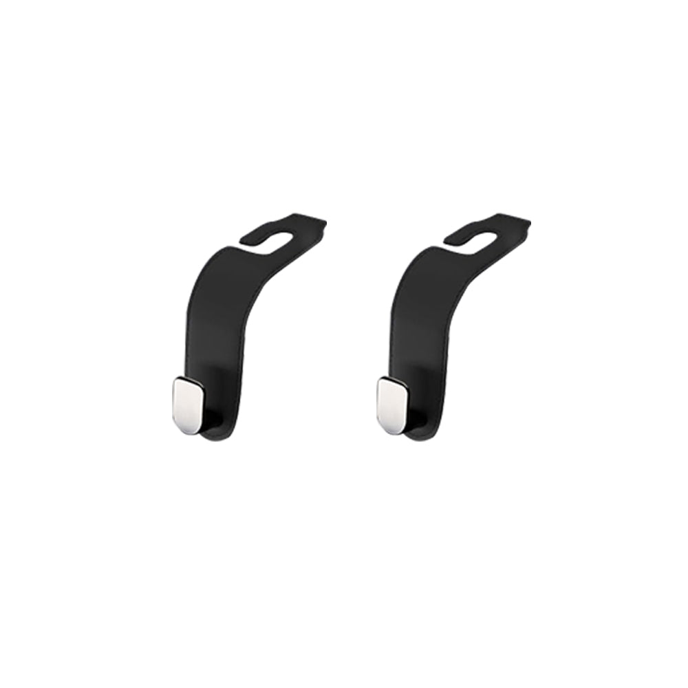 2Pcs Black PU Leather Car Seat Headrest Hanging Hook