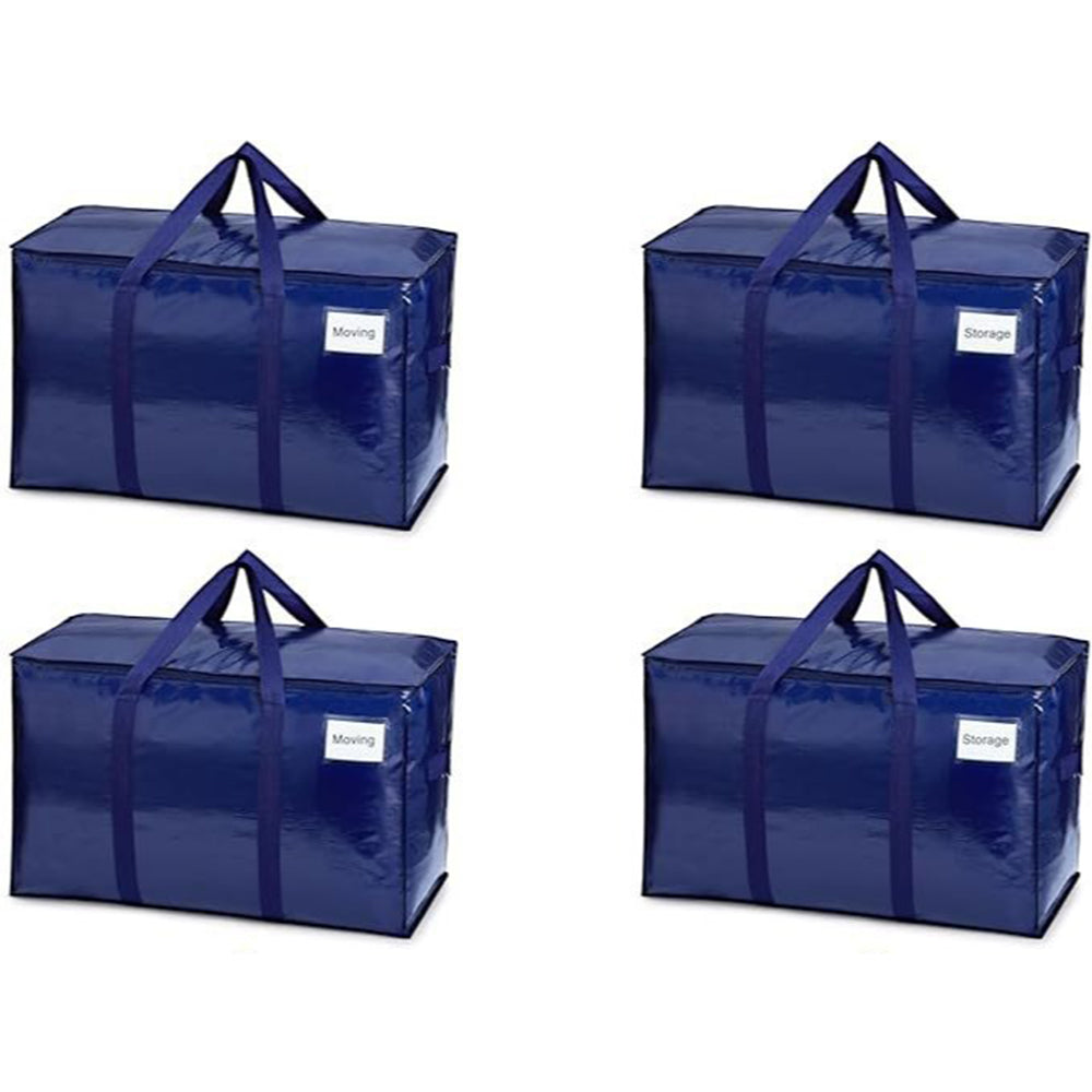 4 Pack Extra Heavy Duty Large Moving Bags with Strong Zipper and Comfortable Handles