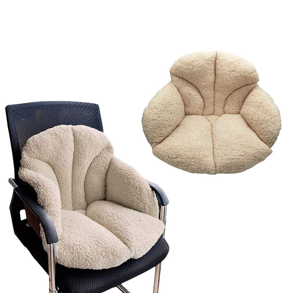 Fleece Chair Seat Cushion Lumbar Back Support Cushion