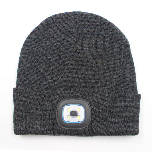LED Beanie Hat USB Rechargeable LED Light Hat Winter Warm Knitted Hat Camping Workwear Hat with LED Light
