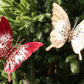 8pcs 3D Fabric Butterfly Clip Ornaments Sequins Glitter Trim Butterfly Clips Decor for Christmas Tree