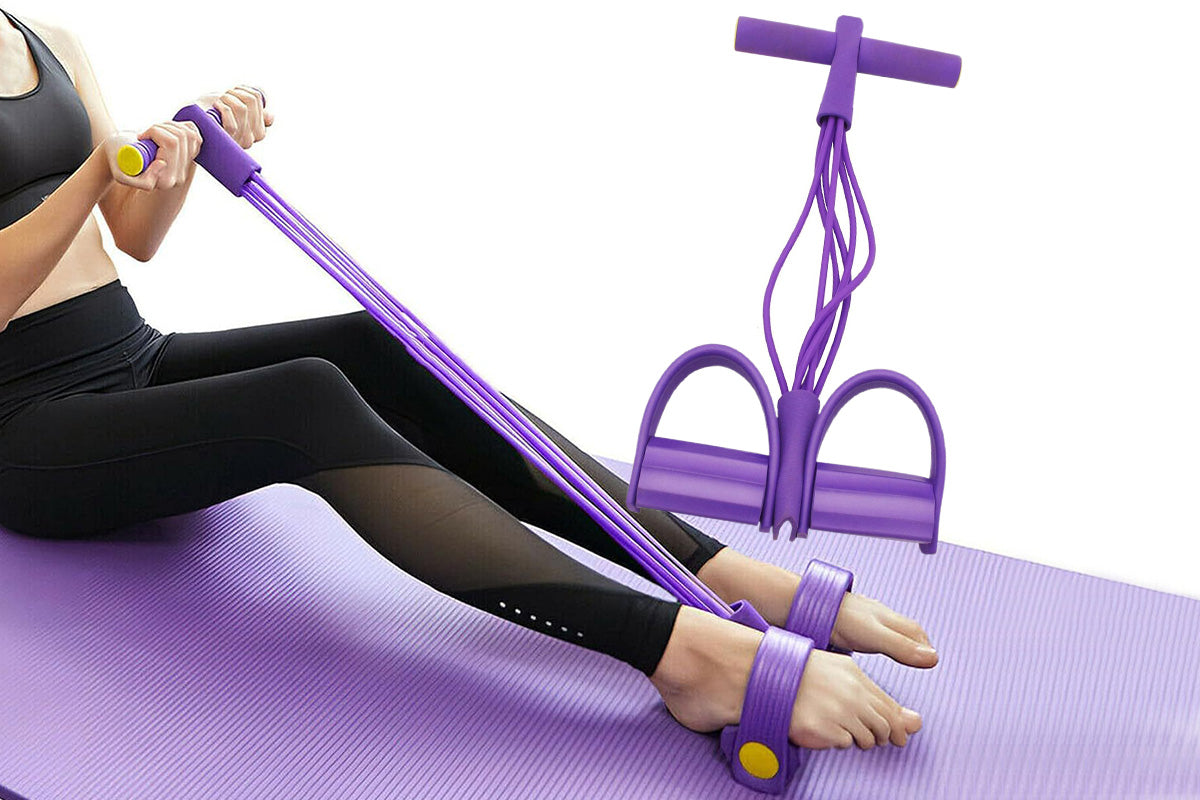 6 Tube Pedal Ankle Puller Foot Pedal Resistance Band Exercise Tension Rope