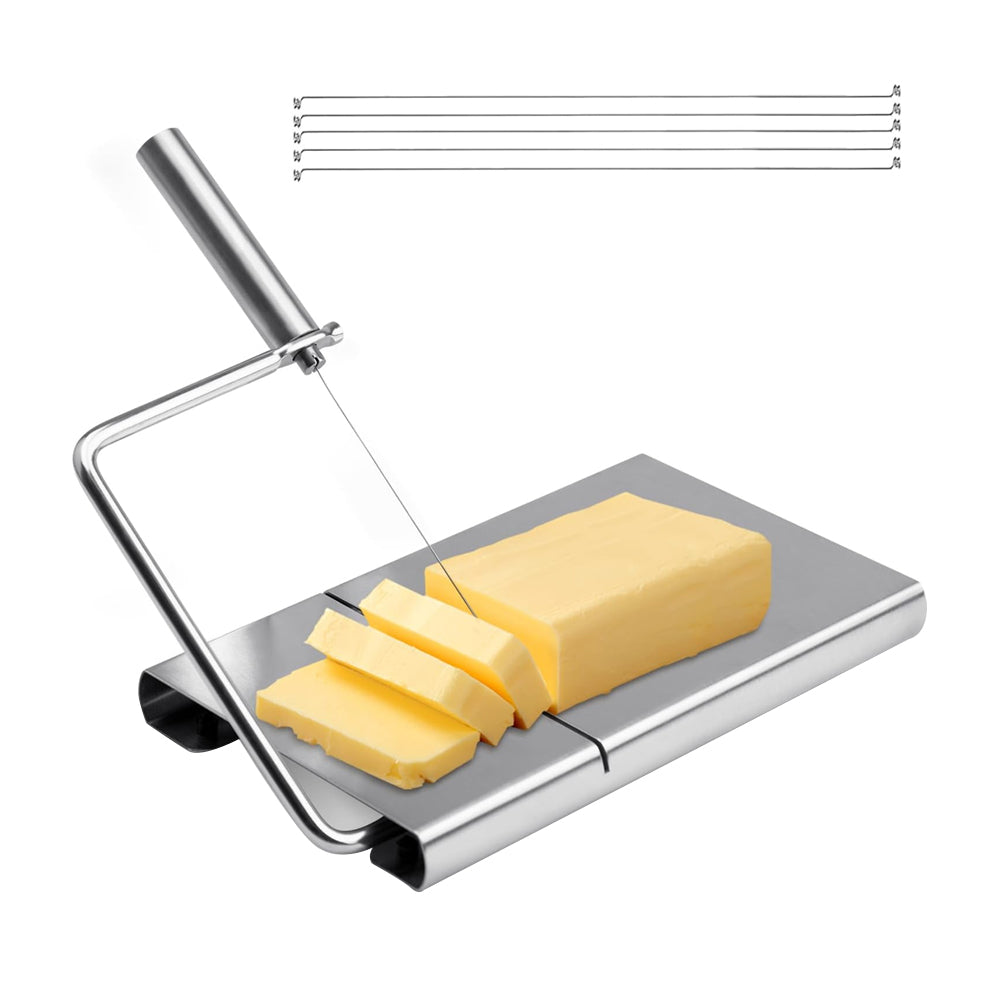 Cheese Slicer Stainless Steel Cheese Cutter with 5 Replacement-wires