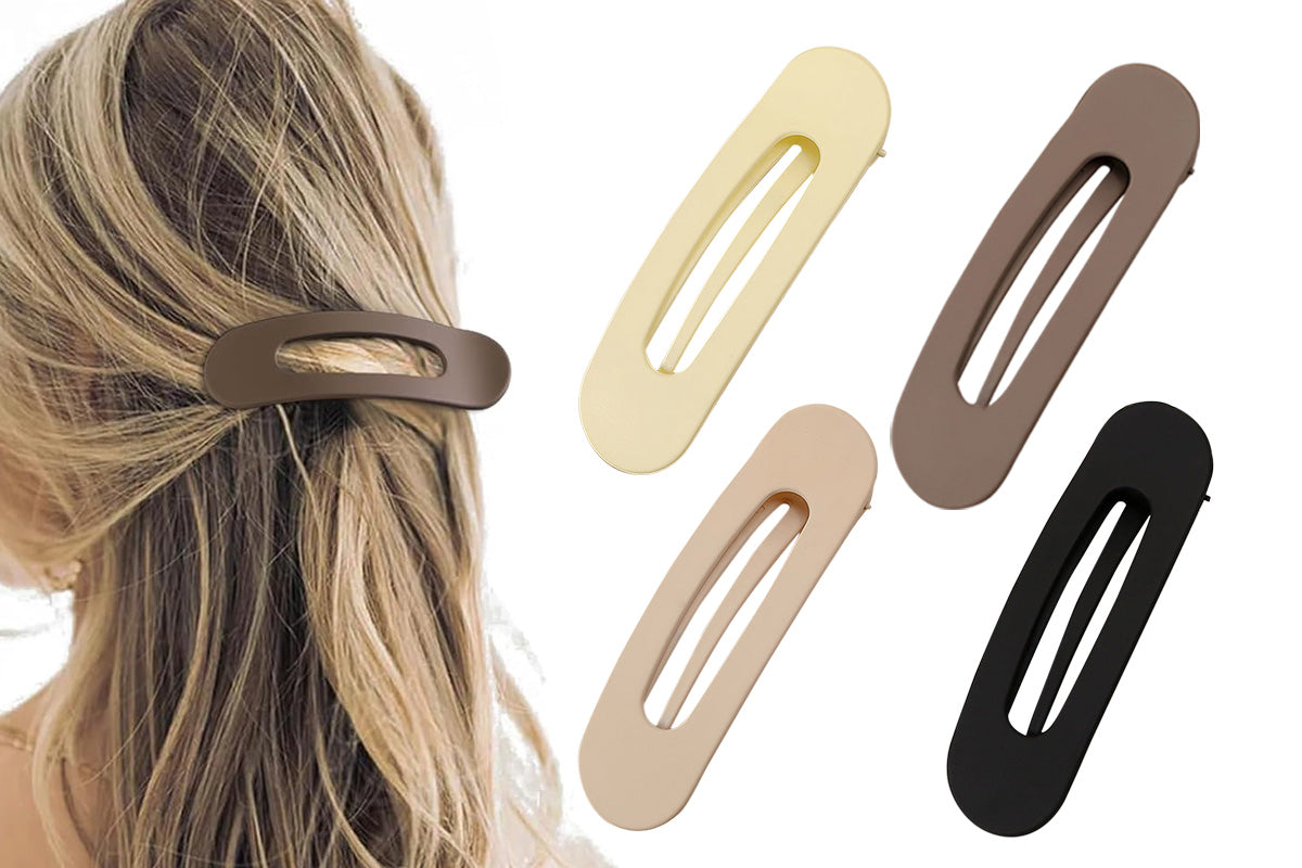 4 PCS Flat Claw Clips for Women Girls Large Lay Flat Hair Clips Strong Hold Non-Slip for Thick Thin Hair