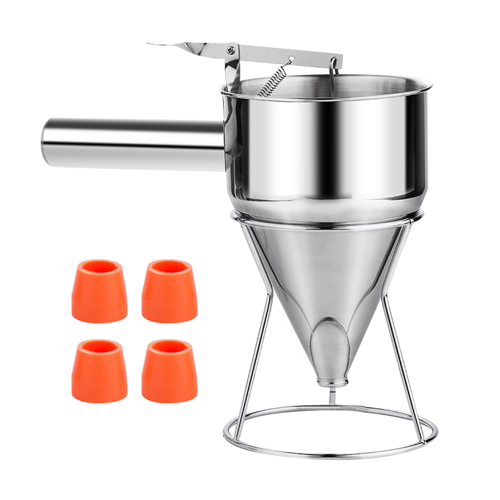 Multi-Caliber Stainless Steel Funnel Pancake Batter Dispenser with Stand Great