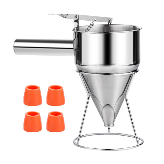 Multi-Caliber Stainless Steel Funnel Pancake Batter Dispenser with Stand Great