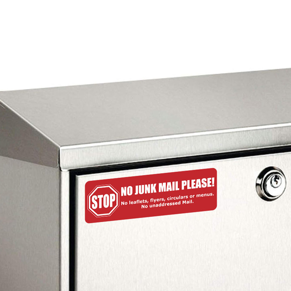 10 Pack Self Adhesive No Junk Mail Mailbox Stickers for Home and Office