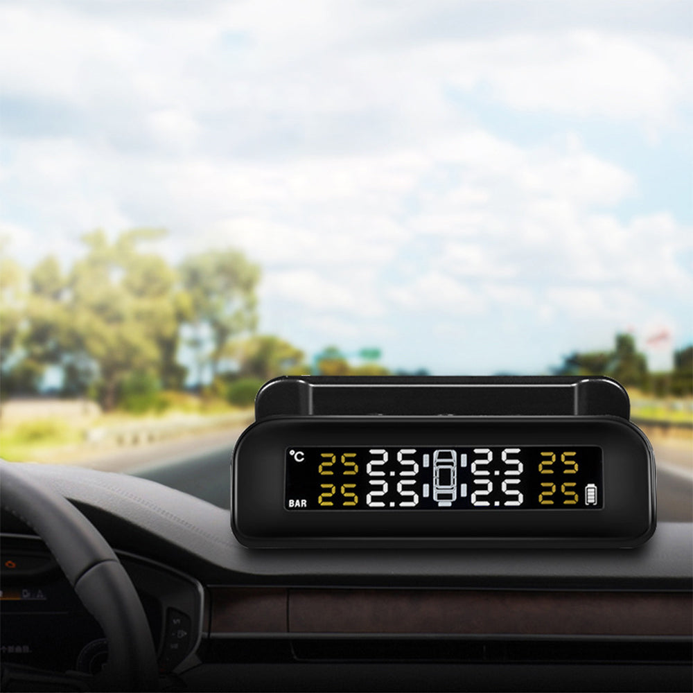 Solar Wireless Smart Tire Pressure Monitor with External Sensors