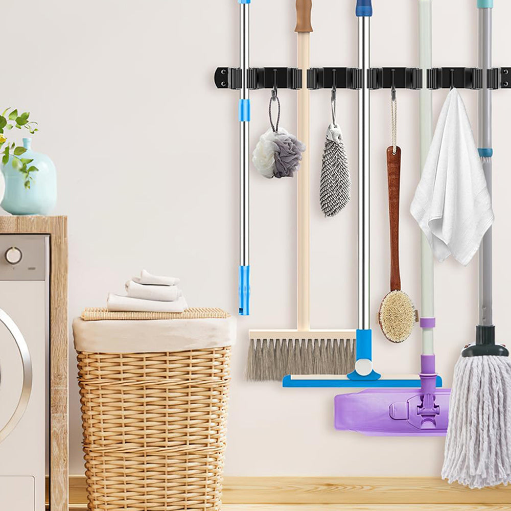 2Pcs Mop Broom Hanging Holder Over The Door