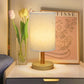 Small Bedside Night Table Lamp For Bedroom Minimalist Nightstand Lamp With Round Shade
