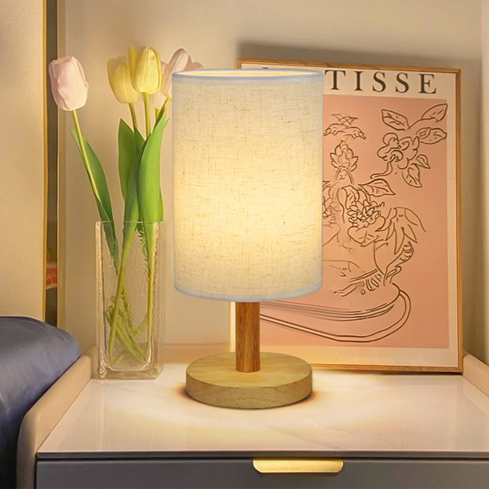 Small Bedside Night Table Lamp For Bedroom Minimalist Nightstand Lamp With Round Shade