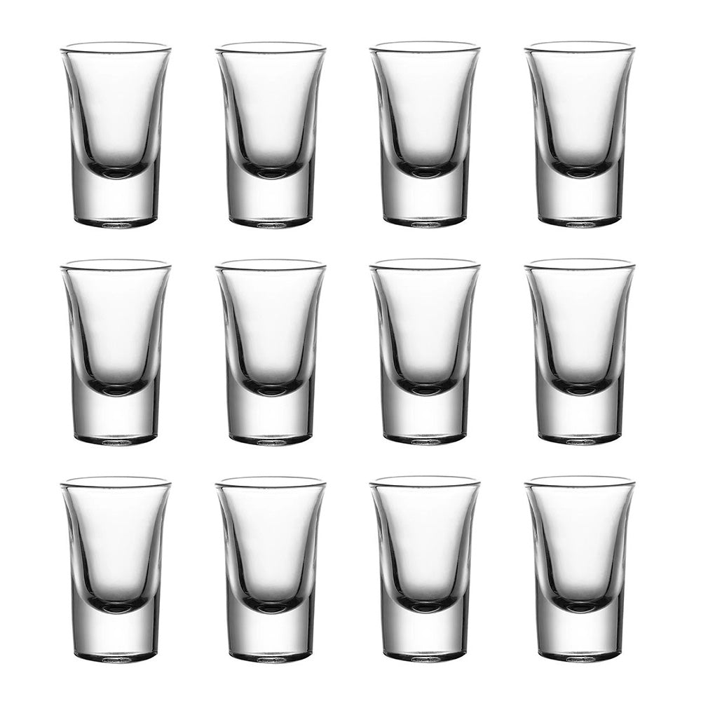 12 PCS Heavy Base Shot Glasses 30ml Thickened Glass Tumbler for Whiskey Vodka Tasting