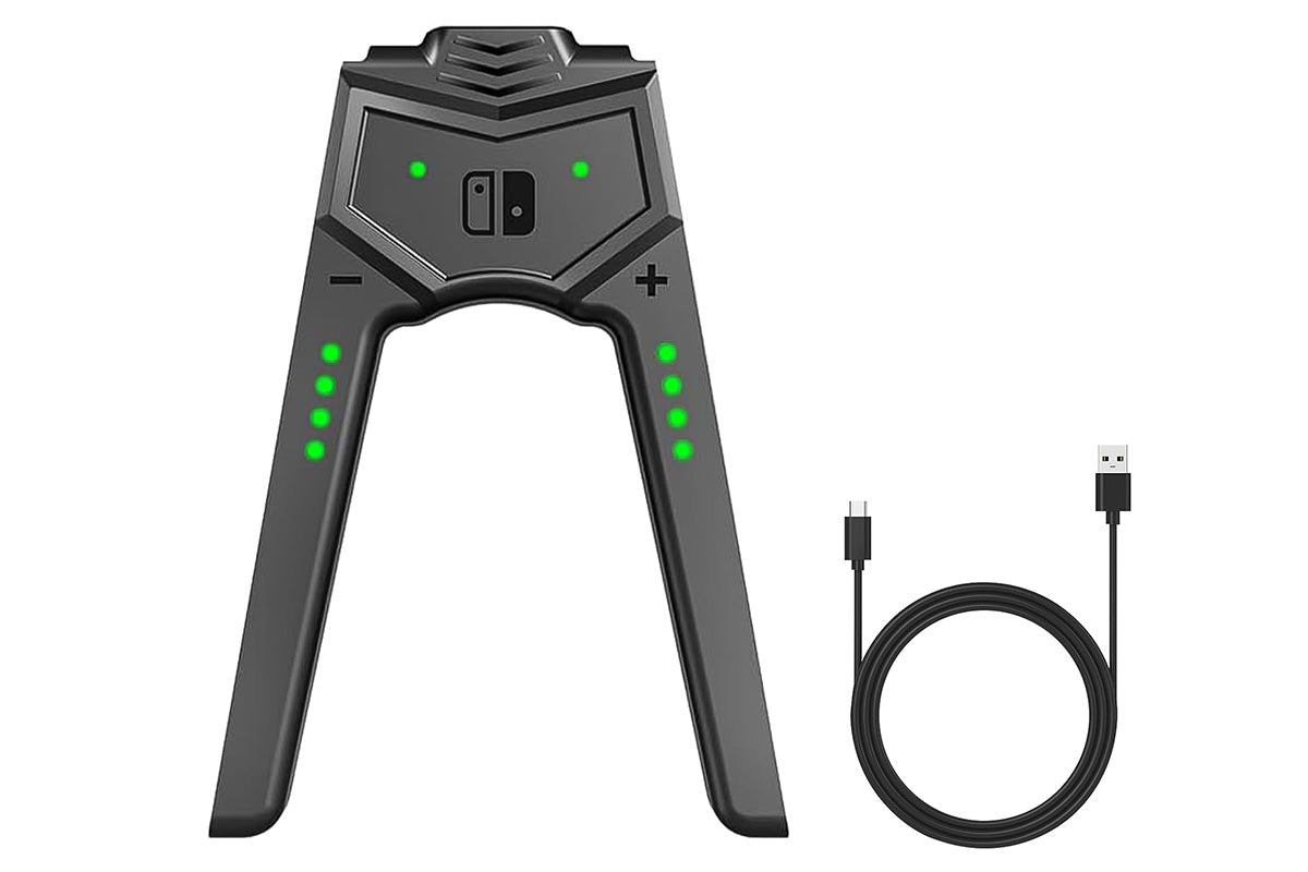 2Pcs USB-C Charging Grip with LED Indicator for Nintendo Switch Oled JoyCon