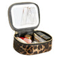 PU Leather Makeup Case Lighted Mirror LED Travel Cosmetic Organizer