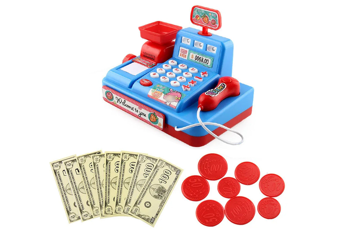 Cash Register Pretend Play Calculator Cash Register Toys with Scanner