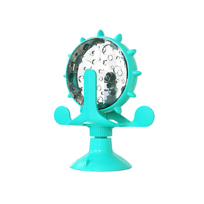 Interactive Pet Treats Dispenser Toy 360 Degrees Rotating Windmill Toy Slow Pet Feeder