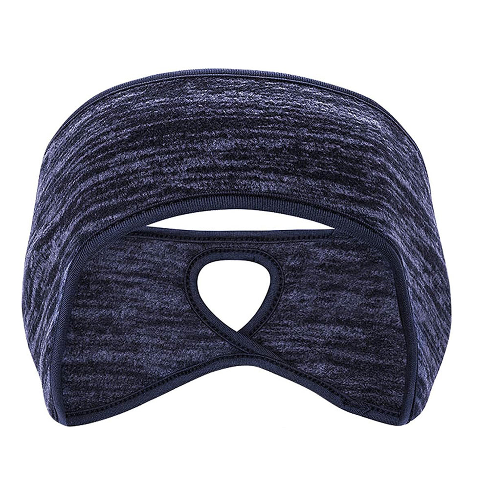 Two Fleece Ear Warmer Headbands with Ponytail Hole-Style 1