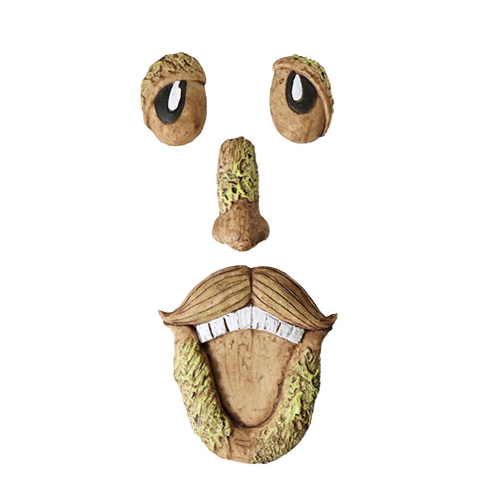 Outdoor Statues Old Man Tree Hugger Bark Ghost Face Decoration