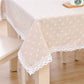 Daisy Floral Lace Tablecloth Poly Cotton Blend for Dining Table Garden Party