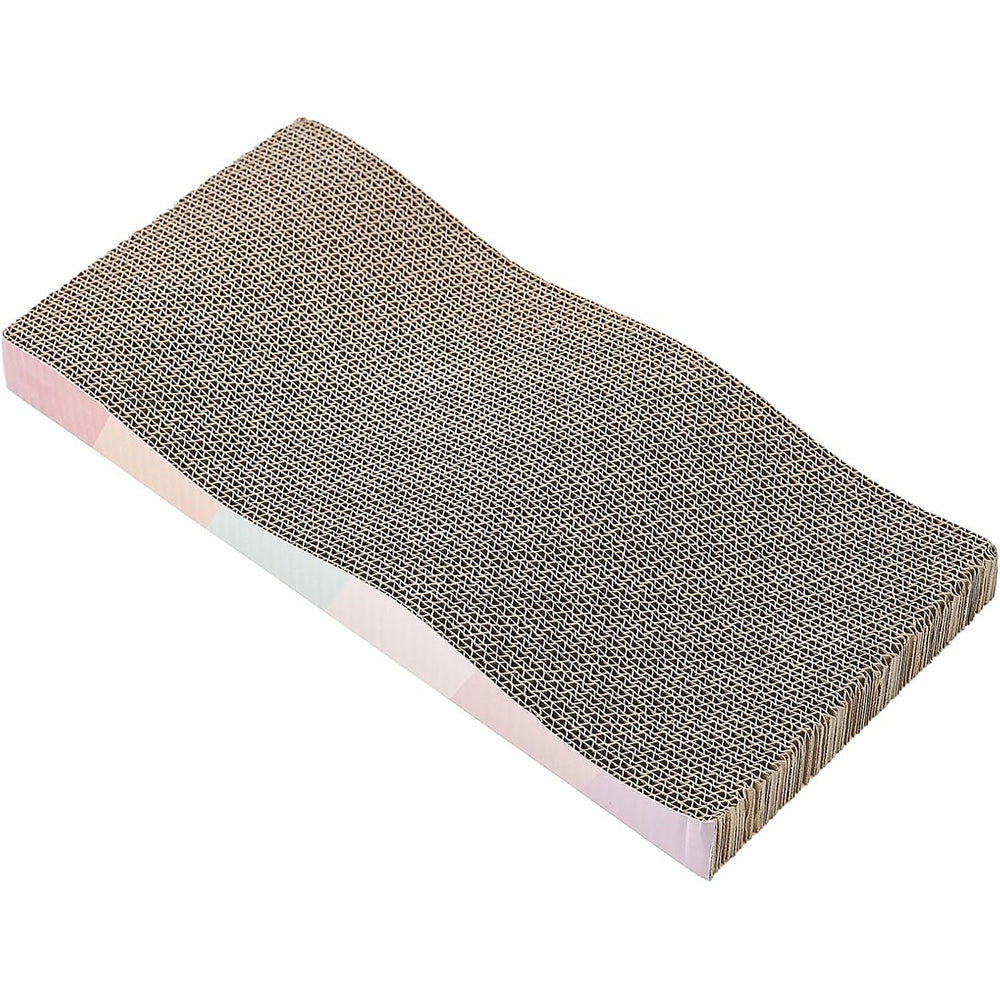 2 Pack Wave Cat Scratcher Cardboard Dual-Side Reversible for Furniture Protection