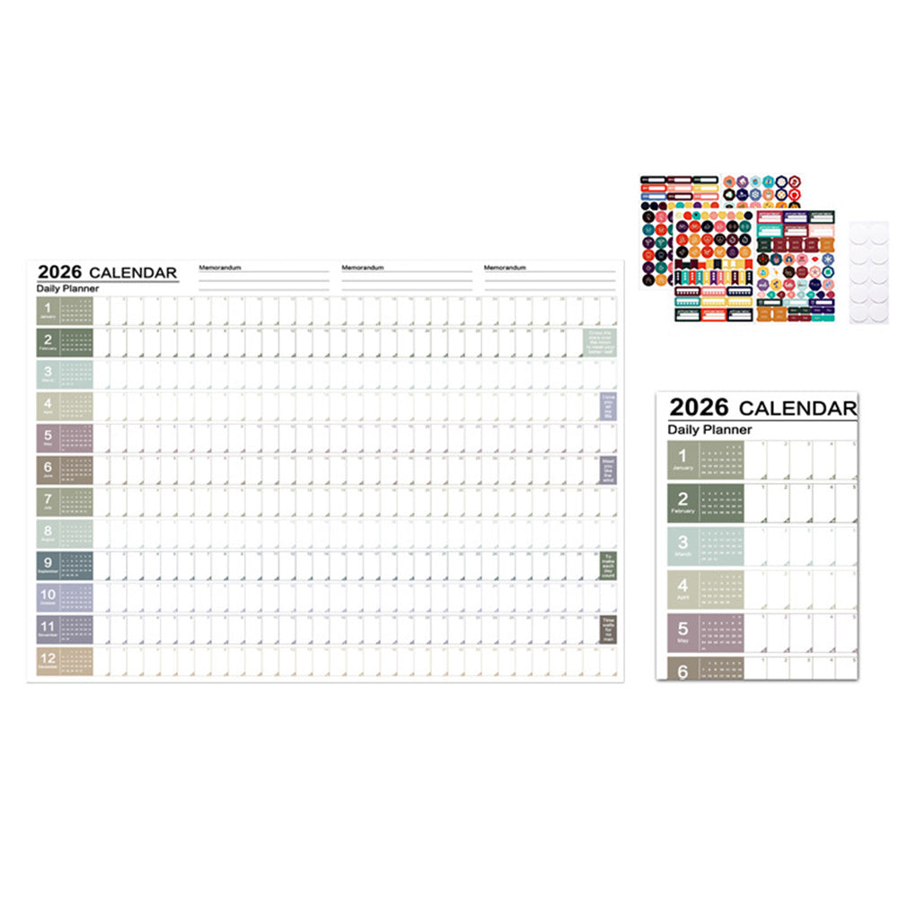 2026 Daily Wall Calendar Annual Year Hanging Wall Planner