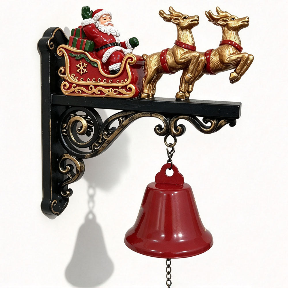 Vintage Resin Christmas Bell Wall Mounted Xmas Doorbell Door Hanging Ornament