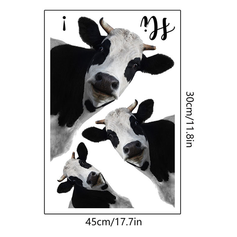 Funny Peeking Cow Wall Stickers Cute Animal Wall Decals