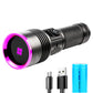 365nm Black Light UV Flashlight With LCD Display Rechargeable Torch Lamp