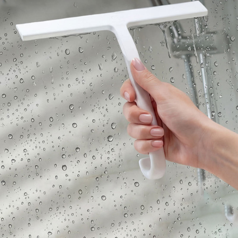 Silicone Squeegee with Built in Hook for Bathroom Glass Mirror Window Car