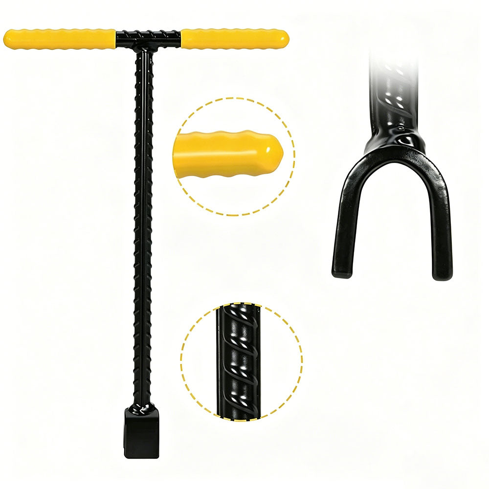 T Handle Valve Wrench 17 Inch with 4 in 1 Key for Water Gas Round Square Valve
