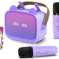 Mini Karaoke Machine Toys Gifts Portable MP3 Player with 2 Wireless Microphone