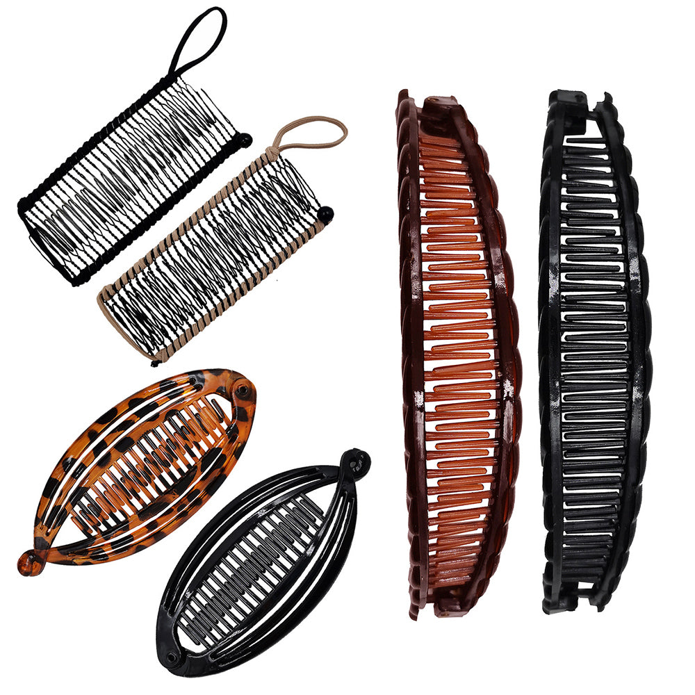 6-Piece Hair Styling Set Updo Magic Hair Banana Clips and Combs