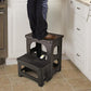Folding 2 Step Stool Non Slip Portable Footstool Dual Heights Holds 300g