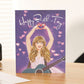 Taylor Swift Inspired Foldable 3D Birthday Greeting Card with Envelope Blank Card