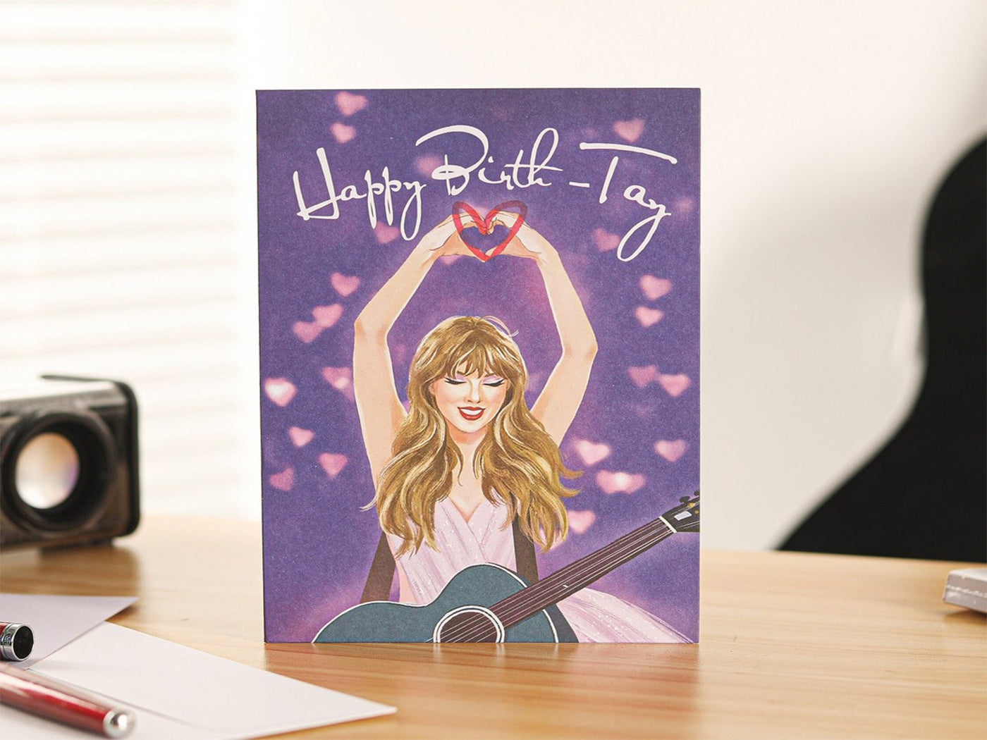 Taylor Swift Inspired Foldable 3D Birthday Greeting Card with Envelope Blank Card